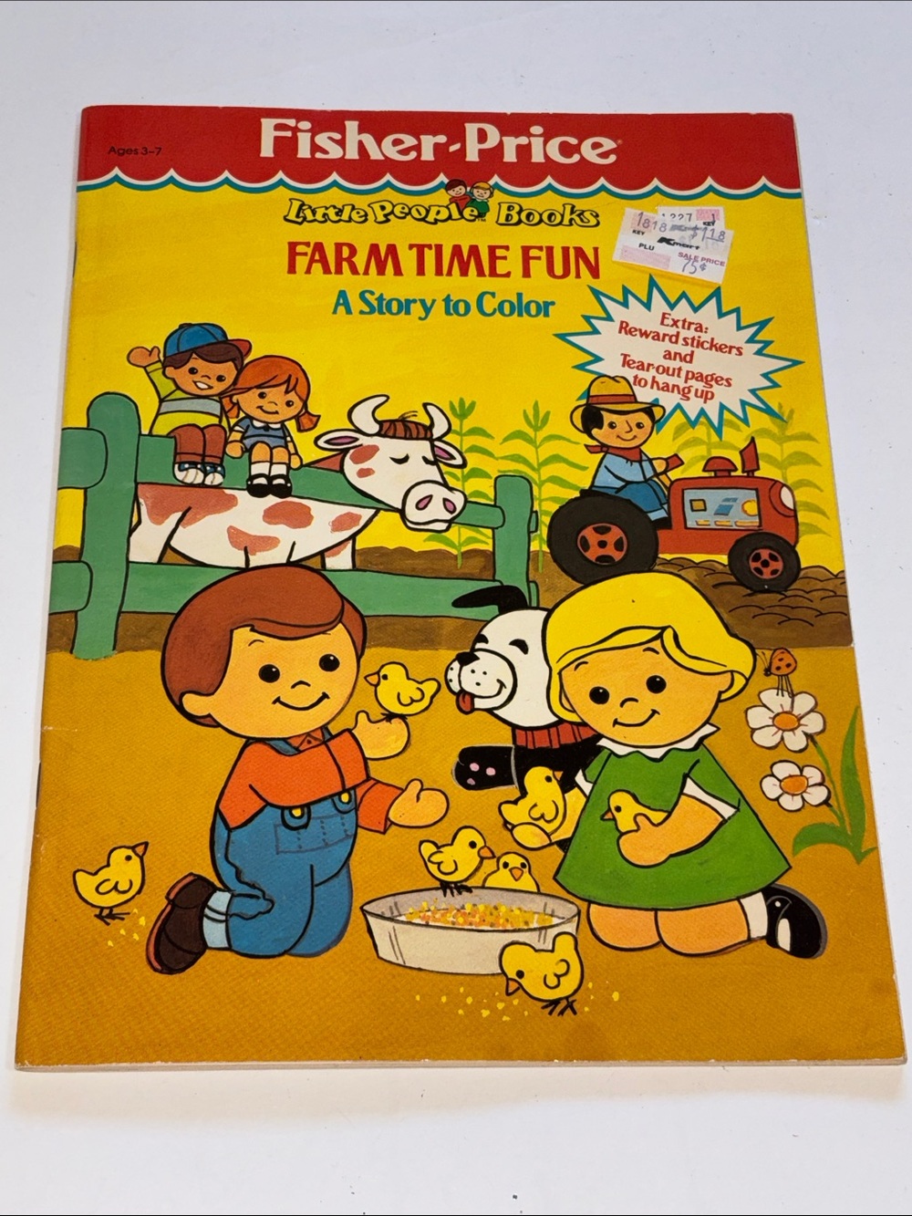 Fisher-Price Farm Time Fun Coloring Book Little People Books VTG 1986 Stickers